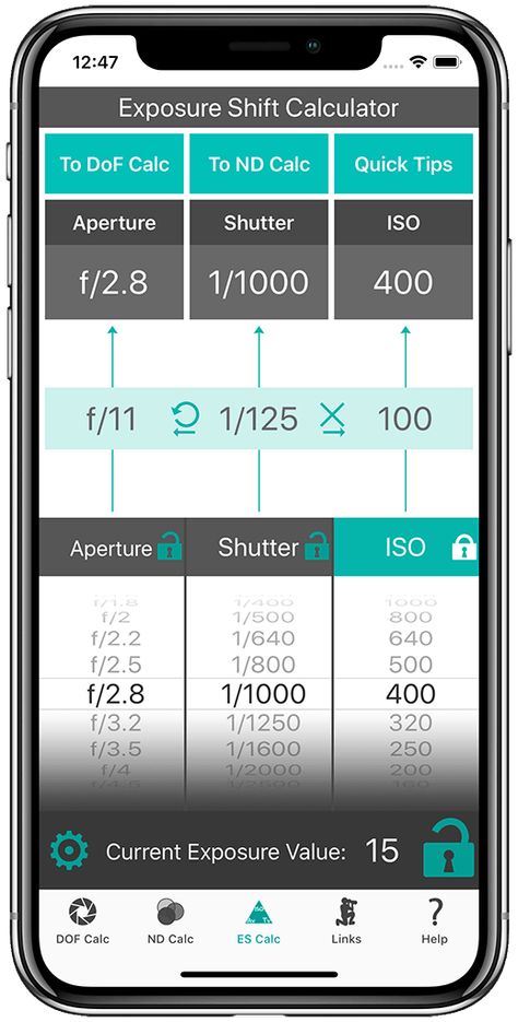 Exposure Calculator, Sunny 16, Ios Apple, Manual Mode, Depth Of Field, Calculator, Density, Apple Watch, Ios