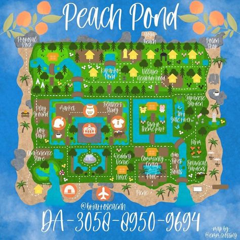 Acnh Water Island Map, Peach Island Acnh, Acnh South River Map, Acnh Fairycore Island Map, Acnh Redds Beach, Tropical Map, Cosy Games, Acnh Maps, Acnh Tropical