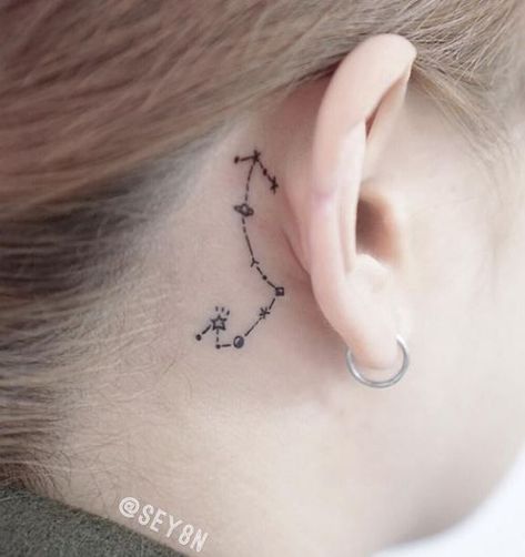 Tattoo Behind The Ear, Tattoos Behind Ear, Scorpio Constellation Tattoos, Scorpio Constellation, Tattoo Behind Ear, Scorpio Tattoo, Constellation Tattoos, The Ear, Seoul Korea