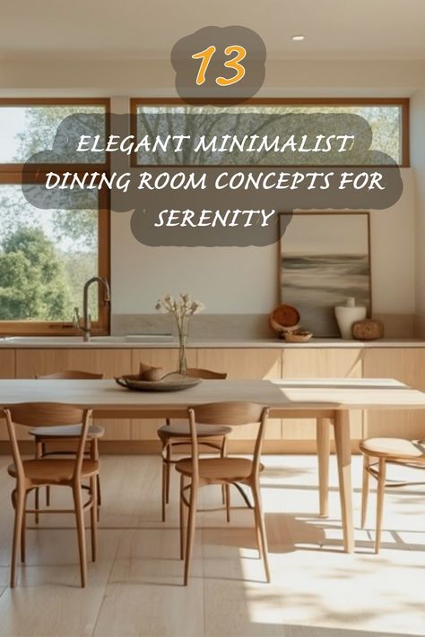 As an interior enthusiast, I'm captivated by this elegant minimalist dining room that exudes tranquility. The soft, natural light streaming through large windows beautifully highlights the warm wood tones and simplicity of the furnishings. This space is not just a place to eat, but a serene retreat to gather with friends and family. I believe the key to a calming environment lies in thoughtful design, and this dining area perfectly exemplifies that concept. Minimalist Dining Room Ideas, Dining Room Design Ideas, Calming Environment, Minimalist Chair, Minimalist Dining Room, Dining Room Ideas, Traditional Dining Room, Room Design Ideas, Wood Tones