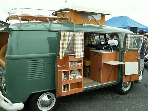 Vw Bus Conversion, Micro Camper Van, Combi Vw T2, Vw Kampeerwagens, Kombi Trailer, Kombi Camper, Van Interiors, Vw Bus Interior, T3 Vw