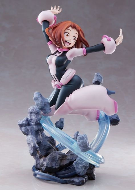 Takara Tomy, dentro de la marca S-FIRE de Sega, presenta la figura a escala 1/8 que le dedicada a Ochaco Uraraka, uno de los personajes principales de la popular serie de anime "Boku no Hero Academia". Toga Theme, Toga And Ochako, How To Draw Bodies, Cool Statues, Cutecore Room, Poses For Art, Private Library, Sonic Oc, Work And Study