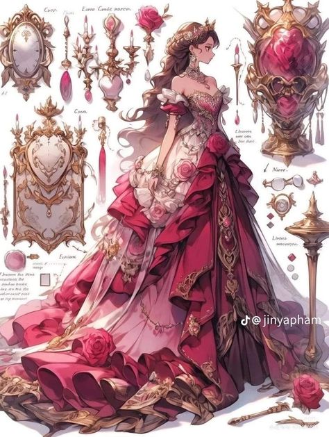 Wedding Outfits Ideas, Fantasy Dress Drawing, Fantasy Dress Design, Winter Outfit Ideas For Women, Comfy Things, Royal Family Fashion, Victorian Era Dresses, Dress Design Drawing, Stickers Aesthetic