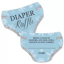 December Baby Shower Ideas, Winter Baby Shower Themes, Snowflake Baby Shower, Holiday Baby Shower, Outside Baby Showers, Winter Wonderland Baby Shower, Fun Baby Shower Games, Raffle Ticket, Baby Shower Diaper Raffle