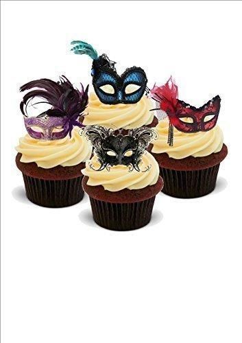 Masquerade Cupcakes, Burlesque Cake, Masquerade Party Centerpieces, Wafer Cake, Sweet 16 Masquerade Party, Mascarade Party, Masquerade Cakes, Masquerade Party Decorations, Masquerade Ball Party