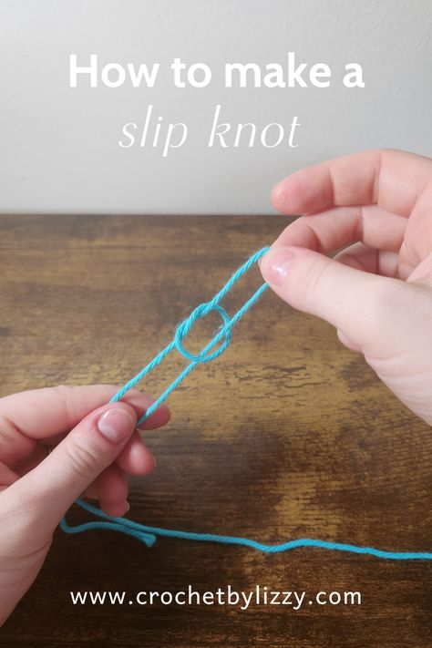 Are you trying to learn how to make a slip knot? Here is a free tutorial available from Crochet by Lizzy for beginners. How To Tie A Slip Knot Crochet, How To Make A Slip Knot Crochet, How To Make A Slip Knot, Slip Knot Crochet, Yarn Hanging, Slip Knot, Basic Crochet Stitches, Crochet Tutorials, Crochet Hook Sizes