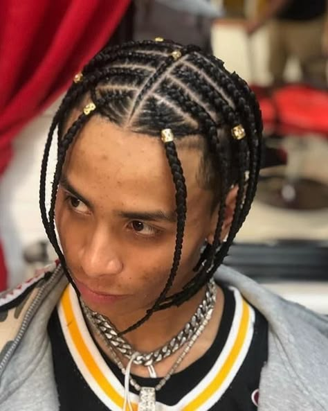 Single Braids Men, Hairstyles For Asian Hair, Box Braids For Men, Gray Braids, Shorts Braids, Straight Hair With Braid, Box Braids Men, Braids For Men, Braid Styles For Men