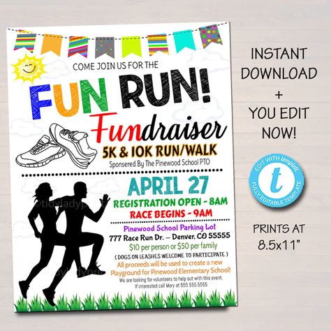 Charity Work Ideas, Fundraiser Flyer, Invitation Text, School Community, Fun Run, Fundraising Events, Proposal Templates, Free Fun, Community Events