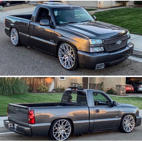 STREET TRUCKS on Instagram: “Double Tap Be Active!💯 Owner: Tag Them Follow My Page: @TruckCityOfficial Website: www.BerzerkArmory.com - #StreetTrucks #ChevySilverado…” Chevy Silverado Lowered, Chevy Single Cab, Cat Eye Chevy, Champagne Truck, 2000 Chevy Silverado 1500, Silverado 2006, Chevy Silverado Ss, 2006 Chevy Silverado 1500, Chevy Silverado Single Cab