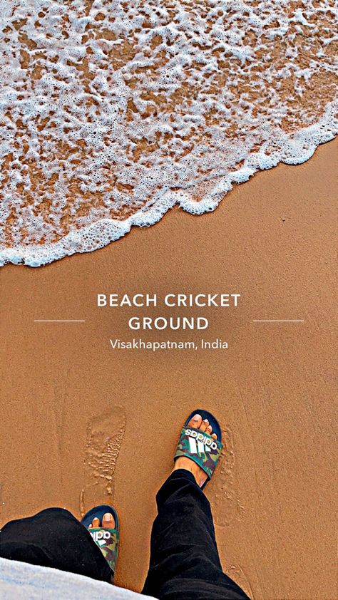 Vizag - Beach cricket ground -POV Vizag Beach Snapchat, Rk Beach Vizag, Visakhapatnam Beach, Vizag Photography, Vizag Beach, Beach Cricket, Cricket Ground, Insta Profile, Visakhapatnam