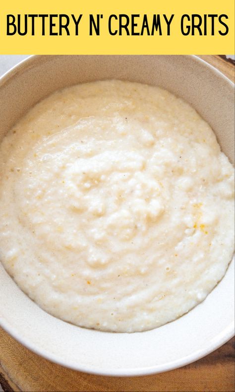 Buttery and Creamy Grits, enhanced with half-and-half and milk for a smooth, savory, and flavorful taste with each spoonful. #grits #breakfast #breakfastideas #brunch #creamygrits #breakfastrecipe Soul Food Side Dishes, Creamy Grits Recipe, Savory Grits, Pancake And Sausage, Food Side Dishes, Grits And Eggs, Grits Breakfast, Southern Grits, Quick Grits