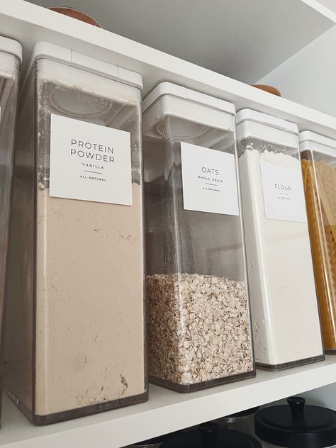 Organizing Protein Powder, Protein Storage Ideas, Protein Powder Organization, Protein Organization, Whole Grain Flour, Gym Inspiration, Pantry Organization, Protein Powder, Kitchen Organization