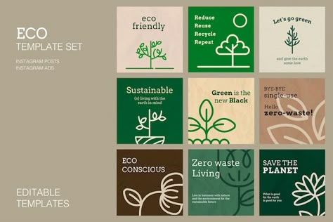 Ecology Design, Eco Brand, Inpirational Quotes, Green Environment, Learning Graphic Design, Mood And Tone, Mood Board Inspiration, Instagram Ads, 로고 디자인