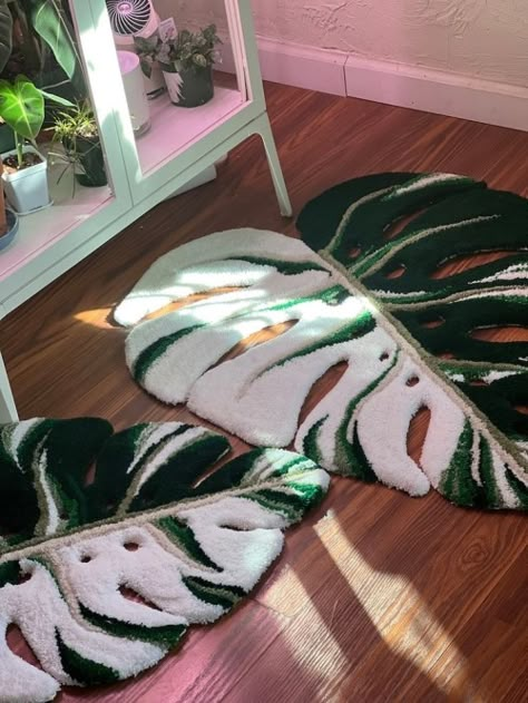 Leaf Rug, Monstera Albo, Funky Rugs, Cute Bedroom Decor, Aesthetic Rooms, Dream Room Inspiration, Cute Room Decor, Room Inspiration Bedroom, Dream Decor