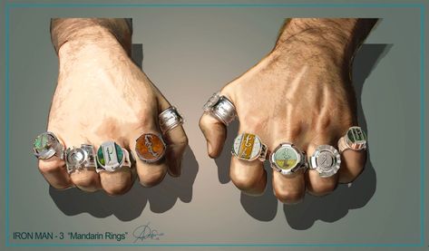 The Mandarin's ten rings (Iron Man Three); How would we go about making them? | RPF Costume and Prop Maker Community Scifi Movies, Ten Rings, Magic Things, Comic Superhero, Dc Fanart, Prop Maker, Star Trek Into Darkness, Shang Chi, 3d Printing Art