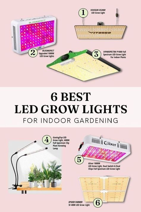 Grow Lights Diy, Best Grow Lights, Best Led Grow Lights, Best Garden Tools, Indoor Vegetable Gardening, Grow Lights For Plants, Led Grow Light, Growing Plants Indoors, Organic Gardening Tips