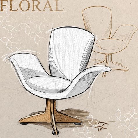 Chair Design Sketch Concept, Furniture Drawing Sketch Interior Design, Chair Design Sketch, Chair Sketches, Sketch Interior Design, Sketch Furniture, Chair Sketch, Side Table Shelf, Interior Design Sketchbook