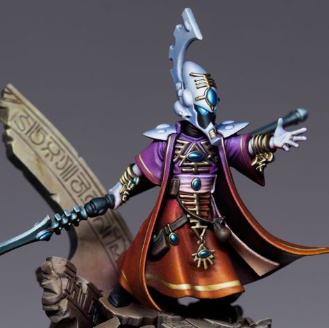 Eldar Farseer by DavidColwell · Putty&Paint Eldar Farseer, Eldar 40k, Warhammer Eldar, Warhammer Tabletop, 40k Eldar, Painting Figurines, Warhammer Paint, Fantasy Battle, Purple Paint