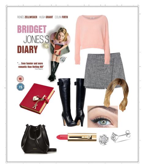 Bridget Jones- Bridget Jones's Diary by movielooks on Polyvore featuring Glamorous, Rachael Ruddick, Guerlain and Amara Bridget Jones Diary Outfit, Bridget Jones Halloween Costume, Bridget Jones Costume, Bridget Jones Outfit, Bridget Jones Aesthetic, Colin Firth Bridget Jones, Tv Character Costumes, Pink Top Outfit, Bridget Jones Diary