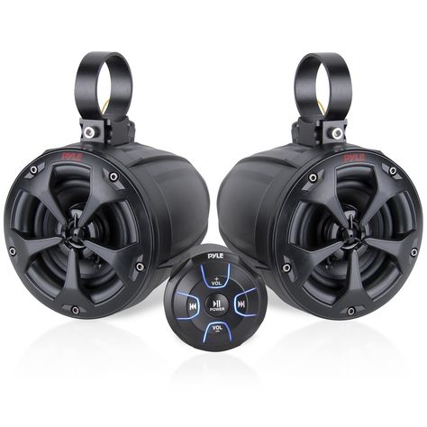 PRICES MAY VARY. AMPLIFY YOUR RIDE: Pyle’s 800W dual marine grade off-road speaker system is what you need to listen to high-quality audio on your boat, ATV, UTV, quad, Jeep or other outdoor vehicles. Includes (2) four inch passive two-way off-road speaker system 800-WATT POWER: The pair of Pro Audio PowerSport speakers feature a 800W high powered output. It has a frequency response of 85-20kHz w/ 4-ohm impedance and is equipped w/ impressive bass response and integrated speaker wiring for quick Snow Mobile, Speaker Kits, Sound System Speakers, Speaker Wire, Speaker System, Wakeboarding, Bluetooth Speakers, Sound System, Off Road