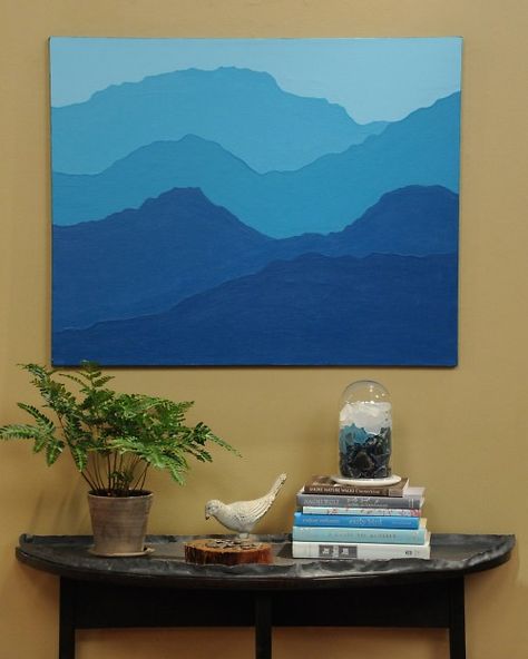 Mountain Painting - Martha Stewart Crafts by Technique Mountain Artwork, Mountain Painting, Mountain Paintings, Beginner Painting, Easy Paintings, Diy Wall Art, Painting Projects, Martha Stewart, 그림 그리기