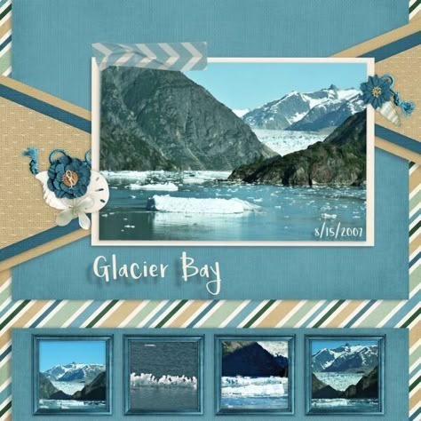 Alaska Cruise Scrapbook Ideas, Glacier Scrapbook Layouts, Alaskan Cruise Scrapbook Layouts, Alaska Scrapbook Pages, Alaska Cruise Scrapbook Layouts, Alaska Scrapbook Layouts Alaskan Cruise, Alaska Scrapbook Layouts, Disney Cruise Scrapbook, Scrapbooking Alaska