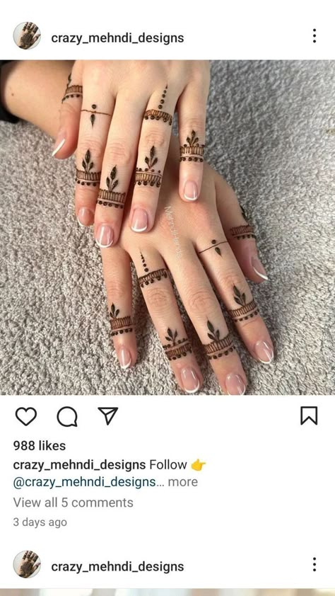 Finger Mehendi Designs Easy, Easy Finger Mehendi Designs, Mehendi Designs Easy, Henna Eyebrow Tint, Simple Henna Designs Hand, Henna Styles, Finger Mehendi Designs, Henna Tattoo Design, Back Hand Mehndi Design