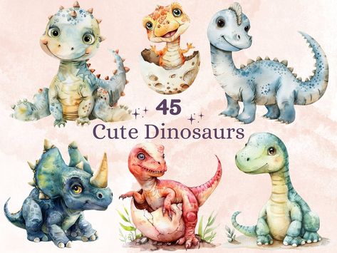 Free download with code: DIGI1S https://digi1s.com/downloads/cute-dinosaur-clipart-sublimation/ Cute Dinosaur Clipart, Christmas Stockings Sewing, Dinosaur Clipart, Newborn Announcement, Kawaii Dinosaur, Kawaii Pig, Dinosaur Background, Art Deco Patterns, Dinosaur Birthday Party