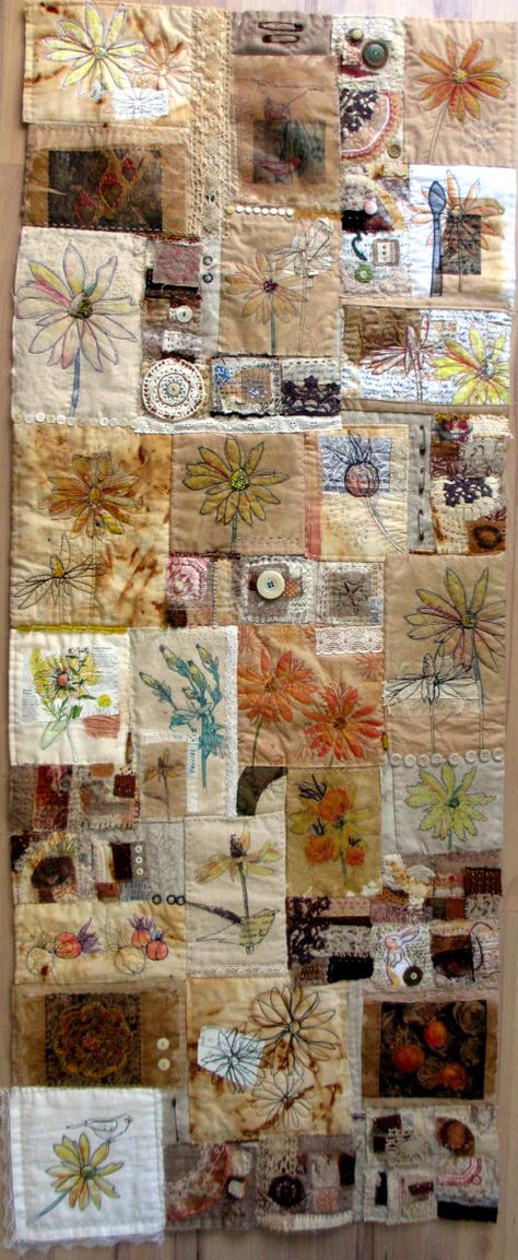 Quilt Modernen, Crazy Patchwork, Crazy Quilting, Patchwork Quilting, Piece Of Art, Nature Journal, Art Textile, Embroidery Inspiration, Crazy Quilts