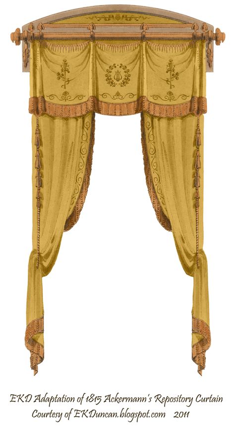 1815 French Curtain - Gold by EveyD Paper Curtain, Curtains Bangs, Curtains Yellow, Victorian Curtains, Sew Curtains, Curtains Rods, Sewing Curtains, Cloth Curtains, Patterned Curtains