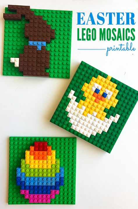 Lego Challenges For Kids, Lego Learning, Challenges For Kids, Lego Easter, Printable Lego, Building Challenge, Instructions Lego, Lego Mosaic, Lego Challenge