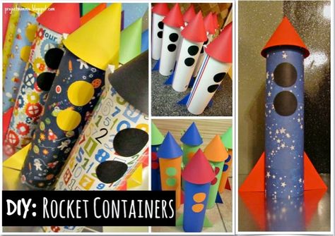 Project: Mommie: Rocket "Goody Bag" Containers Made From Pringles C... Diy Astronaut, Printable Rocket, Rocket Party, Diy Rocket, Pringles Can, Astronaut Space, Space Party, Space Birthday, Party Favor Tags