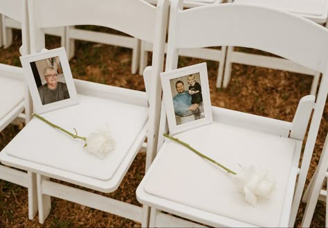 Honoring Family Members At Wedding, Grandparent Tribute Wedding, Photos Of Loved Ones At Wedding, Lost Family Members Wedding, Remembrance Seat At Wedding, Saved You A Seat Memorial At Wedding, In Memory Wedding Chair, Honoring Parents At Wedding, Match Maker Wedding Chair Sign