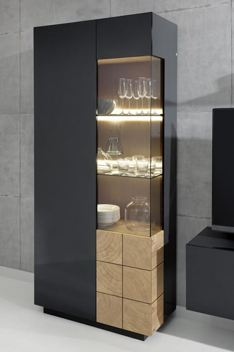 Modern Cupboard Designs For Living Room, Modern Vitrine Design, Vitrine Design Furniture, Modern Showcase Design, Display Cabinet Design Modern, Tv Showcase Design, Living Room Storage Unit, Crockery Cabinet Design, Display Cabinet Modern