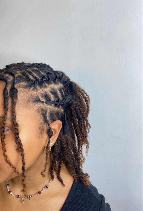 Half Up Down Loc Styles, Barrel Twist Half Up Half Down Locs, Half Up Loc Styles, Half Up Half Down Barrel Twist Locs, Starter Loc Styles, Half Up Half Down Loc Styles, Lox Styles, Starter Locs Styles, Retwist Styles