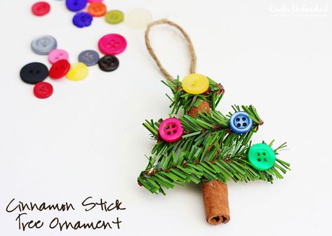 Stick Tree Ornaments, Cinnamon Sticks Christmas, Stick Tree, Homemade Christmas Ornaments Diy, Stick Christmas Tree, Easy Christmas Ornaments, Diy Christmas Ornaments Easy, Diy Christmas Tree Ornaments, Homemade Ornaments