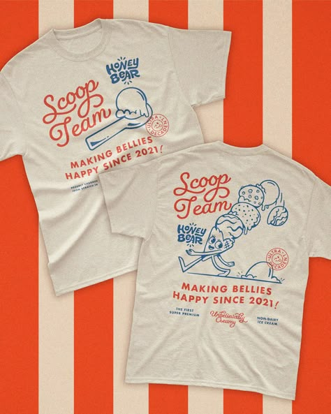 Ice Cream Truck Employee shirt by Carly Berry on Dribbble Work Tshirt Design Ideas, Staff Shirt Design, Getting It Together, Staff Shirts, Posting On Instagram, Ice Cream Logo, Ice Cream Shirt, Crazy Shirts, Graphic Shirt Design