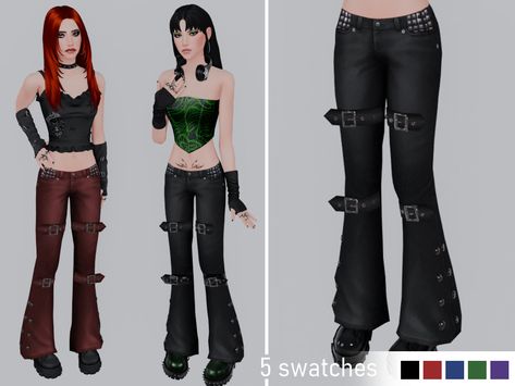 The Sims Resource - Y2K Punk Jeans for female Sims 4 Early 2000s Cc, Sims 4 Cc Punk Clothes, Punk Sims 4 Cc, Sims 4 Punk, Sims 4 Punk Cc, Alt Pants, Punk Decor, Cc Clothing, Punk Jeans