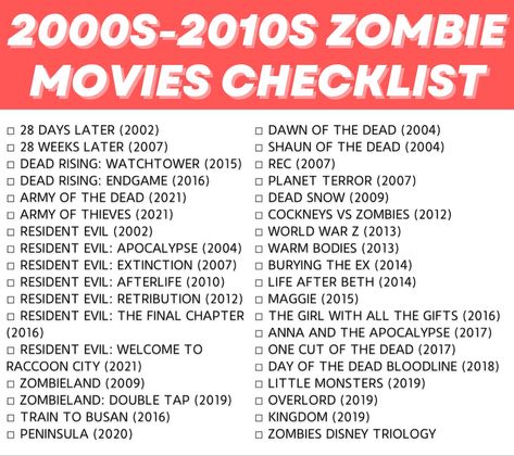 Top Zombie Movies, Netflix Zombie Movies List, Apocalypse Movies List, Horror Movie Checklist, Zombie Movies List, Horror Movie Challenge, Zombie Apocalypse Quiz, Zombie Apocalypse Movie, Best Zombie Movies