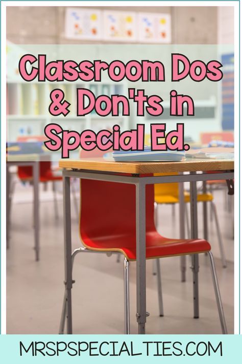 The choices special education teachers and therapists make in classroom decor significantly impacts classroom and behavior management. Click to read what you should and shouldn't do as well as some areas to pause and think about first. Classroom Rules For Special Education, Resource Room Decoration Ideas, Sped Office Decor, Sped Room Decorations, Small Sped Classroom Setup, Special Education Classroom Rules, Behavior Classroom Decor, Sped Resource Room, First Grade Special Education