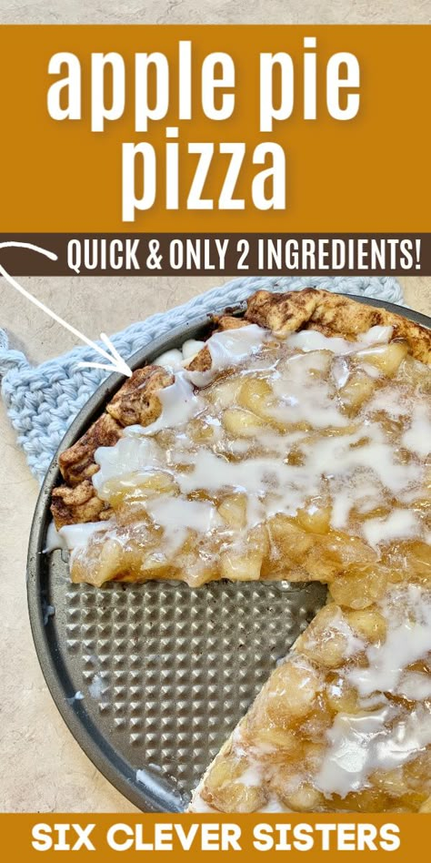 Dessert Pizza Recipe Easy, Apple Pie Pizza, Easy Dessert Pizza, Friday Night Pizza, Dessert Pizza Recipes, Apple Pizza, Apple Dessert, Apple Dessert Recipes, Dessert Pizza