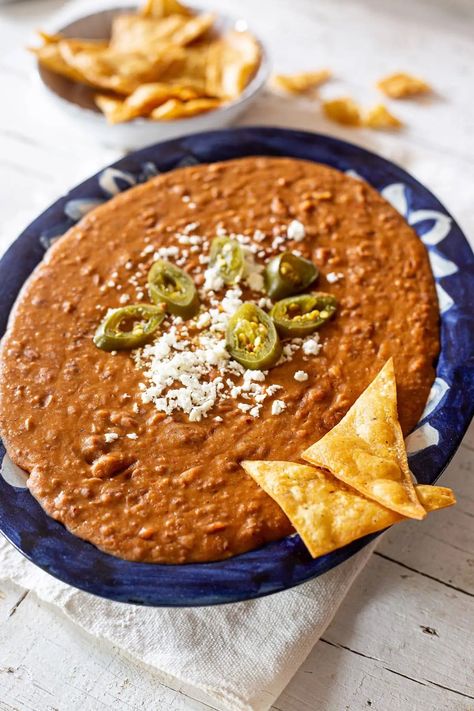 Frijoles Puercos Recipe, Easy Bean Dip, Traditional Mexican Food, Mexican Dish, Food Types, Mexican Food Recipes Easy, Specialty Foods, Vegetable Sides, Refried Beans