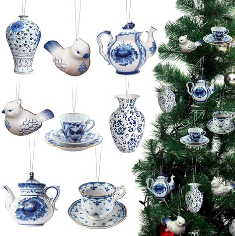 Amazon.com: 32 Pieces Chinoiserie Ornaments Blue and White Porcelain Pattern Christmas Cat Wooden Ornaments Teapot Ornament Blue Nutcracker Christmas Ornaments Tea Ornament Christmas Hanging Pendant (Porcelain) : Home & Kitchen Blue And White Porcelain Pattern, Chinoiserie Ornaments, Teapot Ornament, Porcelain Pattern, Nutcracker Decor, Chinoiserie Christmas, Bird Christmas Ornaments, Porcelain Christmas Ornaments, White Ornaments