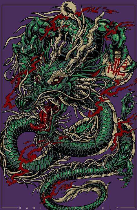 Japanese Dragon on Behance Art Vampire, Dragon Wallpaper, Asian Artwork, Dragon Wallpaper Iphone, Dragon Tattoo Art, Chinese Dragon Tattoos, Animals Tattoo, Dragon Chino, Japanese Art Styles