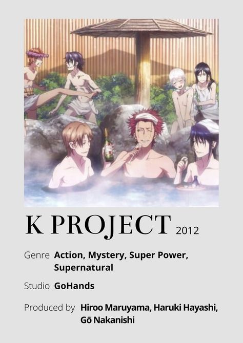 K Project Anime Minimalist poster 😊 Information taken from myanimelist.net and wikipedia.org K Project Anime, Poster Information, Anime Minimalist Poster, Project Theme, Adopt Idea, K Project, Theme Song, Best Anime Shows, Minimalist Poster