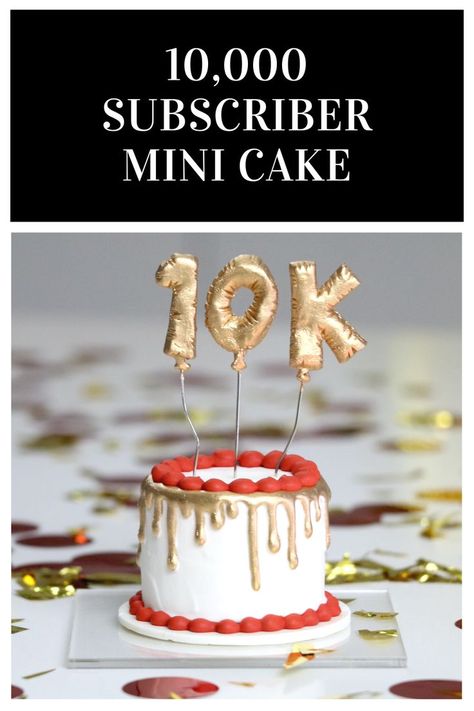 10k Mini Cake | Tiny Gold Drip Cake 👩🏼‍🍳✨ Happy 10,000 Subscribers! Thank you all for being here! To celebrate I am doing a giveaway! And in this video I make a mini celebration cake with gold royal icing drip and modeling chocolate mylar balloons. 🥳 10k Celebration Ideas, Gold Royal Icing, Icing Drip, Gold Drip Cake, Cake With Gold, Gold Drip, Celebration Cake, Modeling Chocolate, Drip Cake