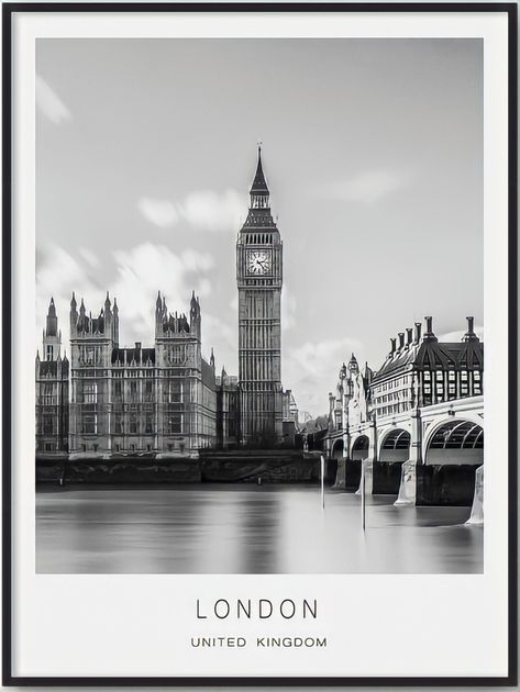 London Dreams, Travel Picture Ideas, London Poster, Gallery Wall Prints, Poster Room, Picture Collage Wall, Fashion Wall Art, Black And White Posters, Dream City