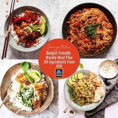 Meal Plan Protein, Aldi Grocery List, Aldi Dinners, Savvy Bites, Weekend Meal Prep, Aldi Meal Plan, Cheap Healthy, Budget Meal Planning, A Family Of Four