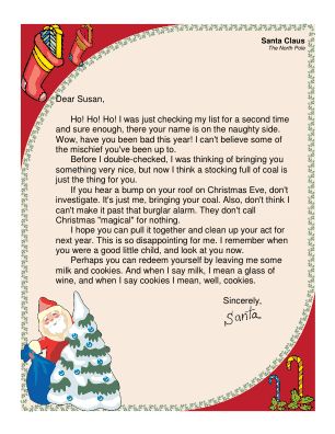 Just in time!  This printable letter from Santa is for adults only! It jokes about the recipient being on the Naughty List and deserving of coal in the stocking. Free to download and print Secret Santa Letter, Secret Santa Note, Printable Letter From Santa, Free Christmas Games, Santa Notes, Christmas Letter From Santa, Santa Claus Letter, Message From Santa, Santa Letters