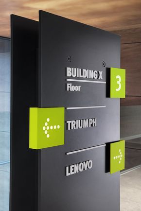 Segreen Business Park - Wayfinding & Signage | Lombardini22 | Flickr Hospital Signage, Office Wall Graphics, Signage Board, Wayfinding Signage Design, Office Signage, Wayfinding Signs, Directional Signage, Sign Board Design, Wayfinding Design